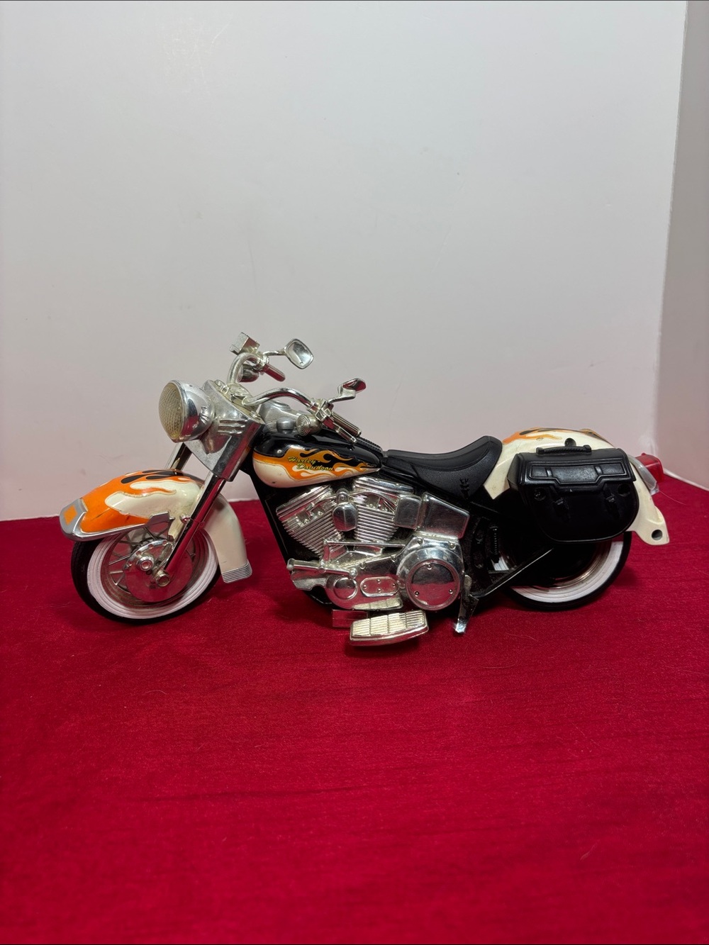 Vintage 1994 Buddy L Harley-Davidson Heritage Softail Toy Motorcycle with flames